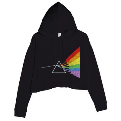 Retro Rainbow Guitars Crop Fleece Hoodie