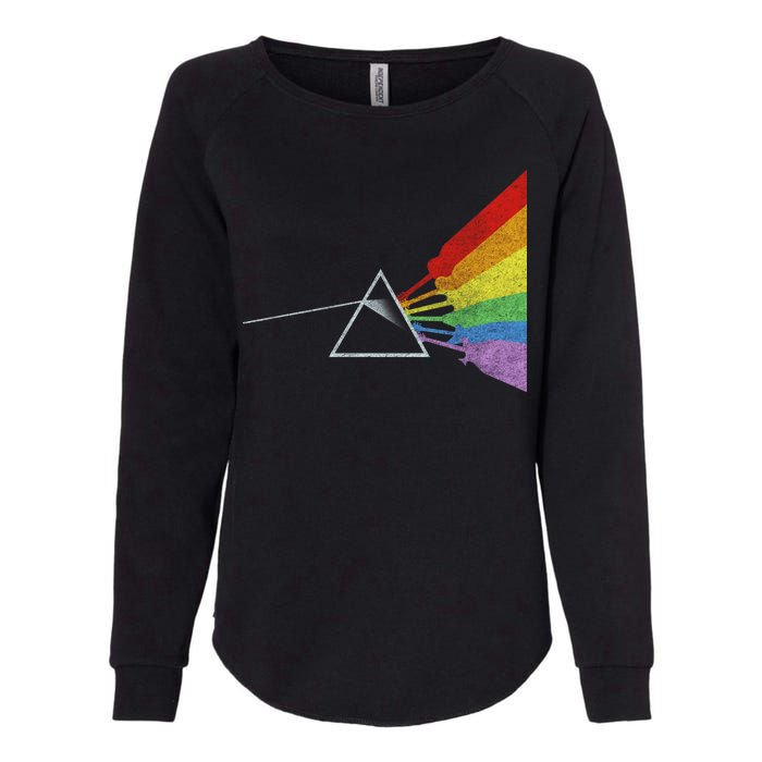 Retro Rainbow Guitars Womens California Wash Sweatshirt