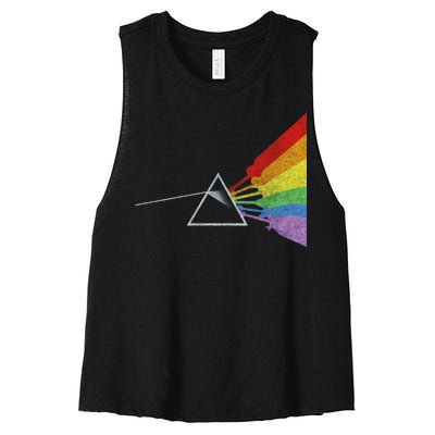 Retro Rainbow Guitars Women's Racerback Cropped Tank