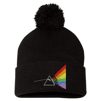 Retro Rainbow Guitars Pom Pom 12in Knit Beanie