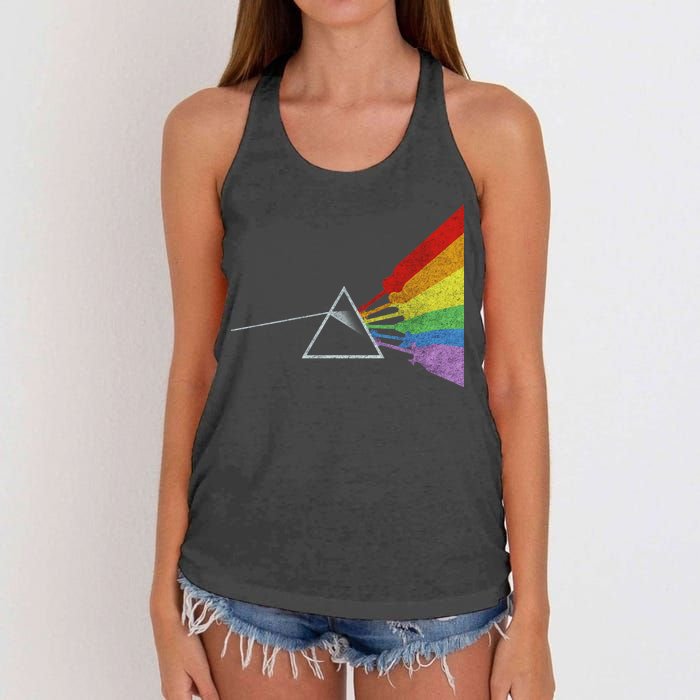 Retro Rainbow Guitars Women's Knotted Racerback Tank