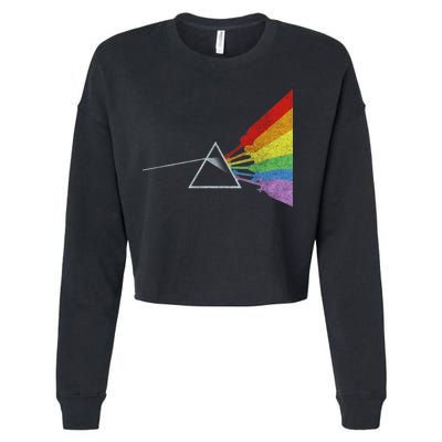 Retro Rainbow Guitars Cropped Pullover Crew