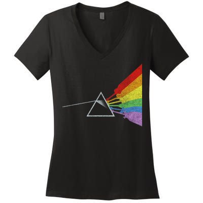 Retro Rainbow Guitars Women's V-Neck T-Shirt