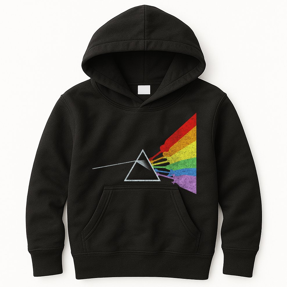 Retro Rainbow Guitars Kids Hoodie