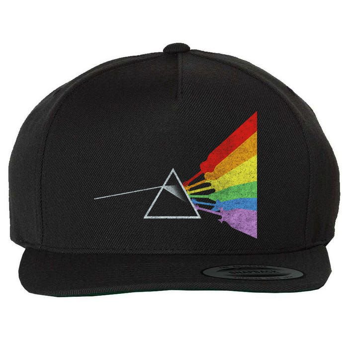 Retro Rainbow Guitars Wool Snapback Cap