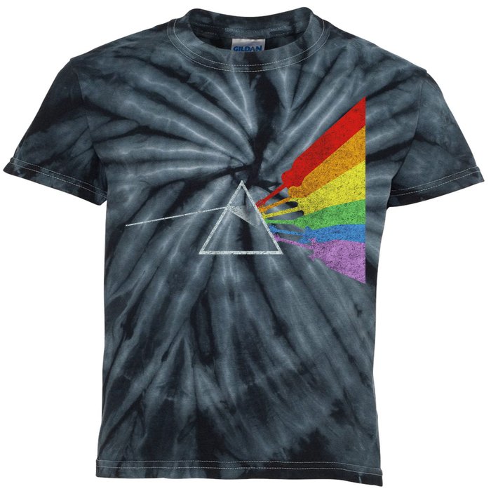 Retro Rainbow Guitars Kids Tie-Dye T-Shirt