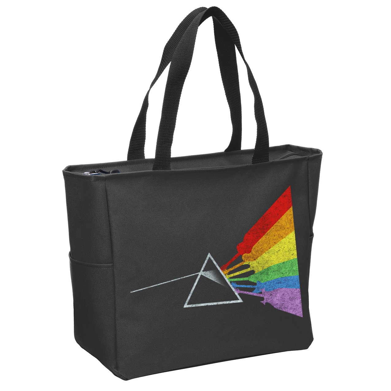 Retro Rainbow Guitars Zip Tote Bag