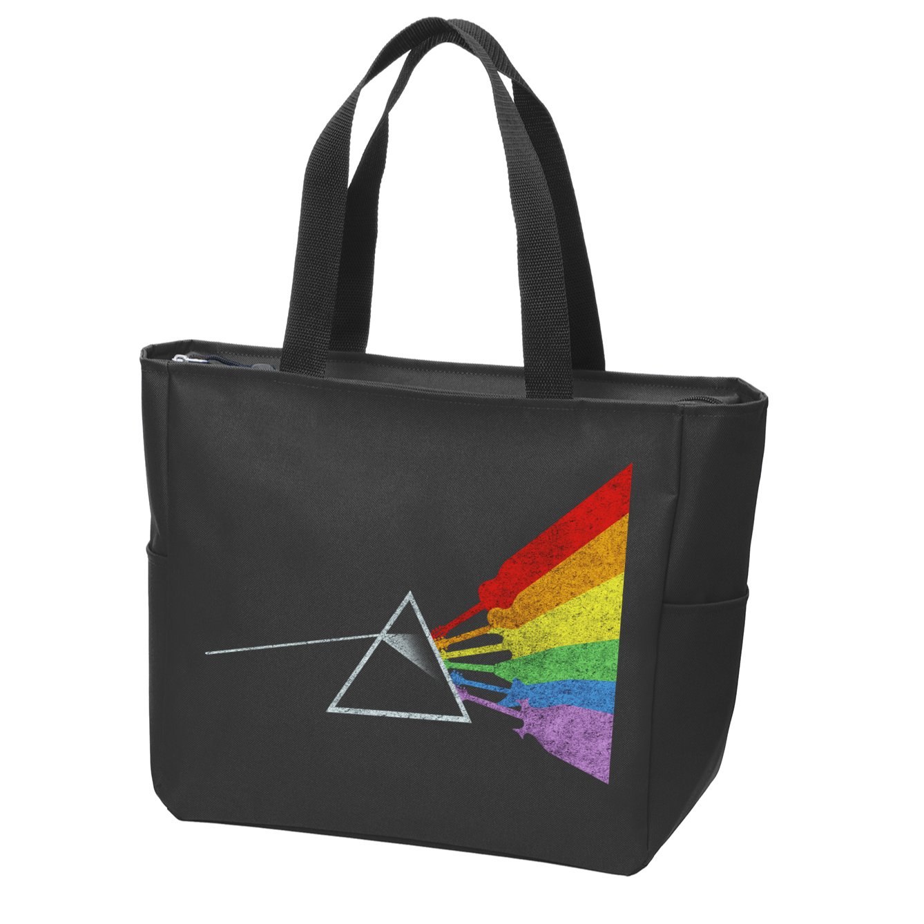 Retro Rainbow Guitars Zip Tote Bag
