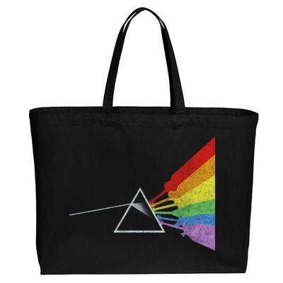 Retro Rainbow Guitars Cotton Canvas Jumbo Tote