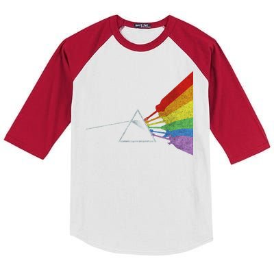 Retro Rainbow Guitars Kids Colorblock Raglan Jersey