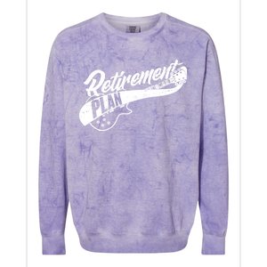 Retro Retirement Plan Guitar Colorblast Crewneck Sweatshirt