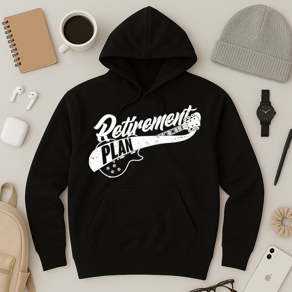 Retro Retirement Plan Guitar Hoodie