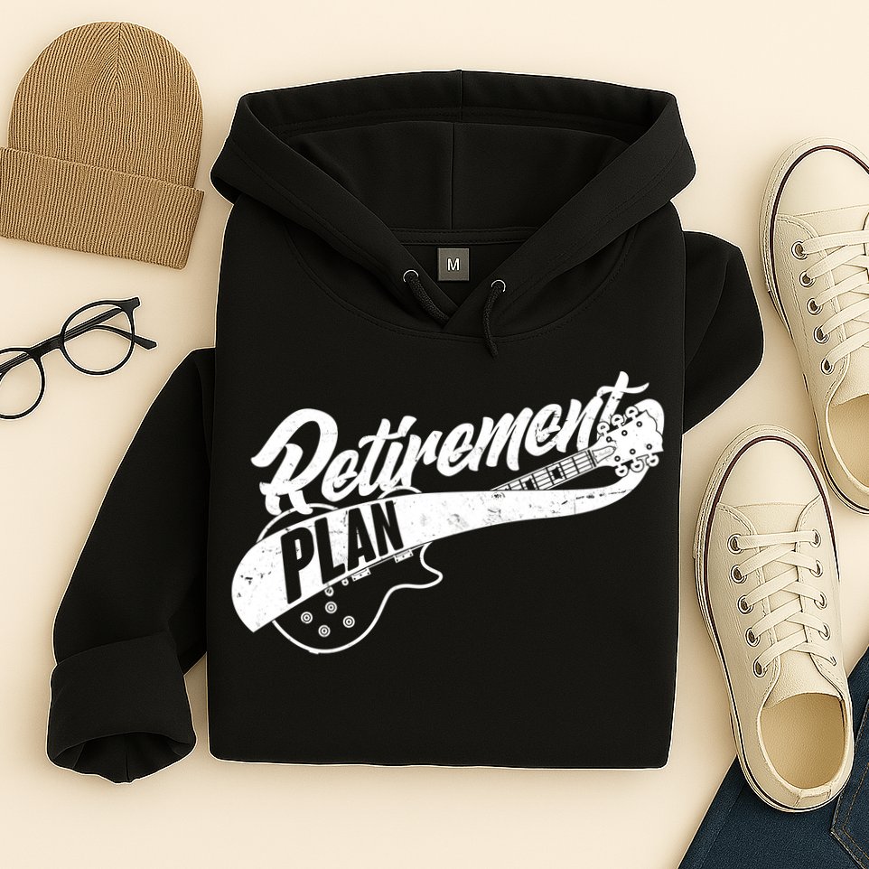 Retro Retirement Plan Guitar Hoodie