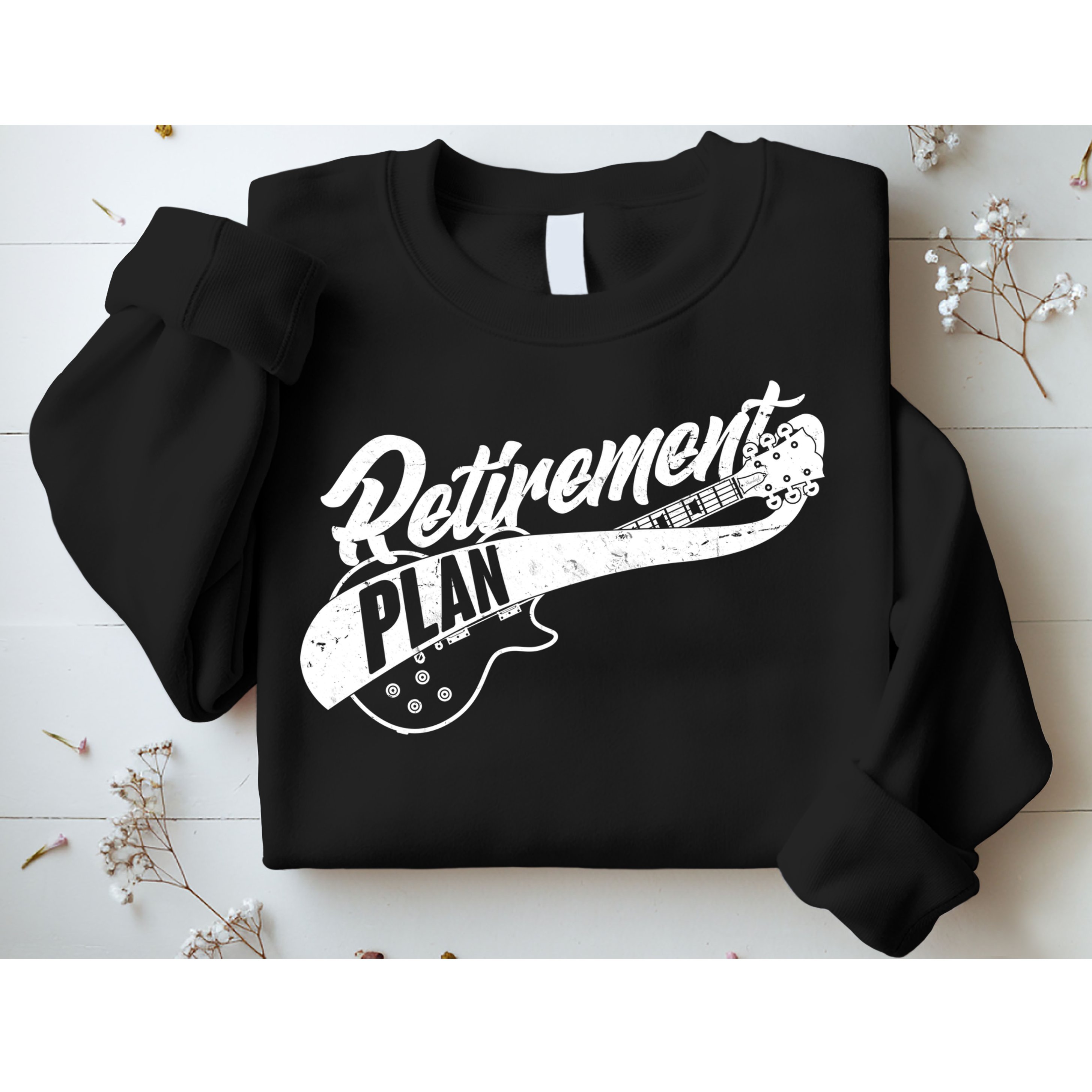Retro Retirement Plan Guitar Sweatshirt
