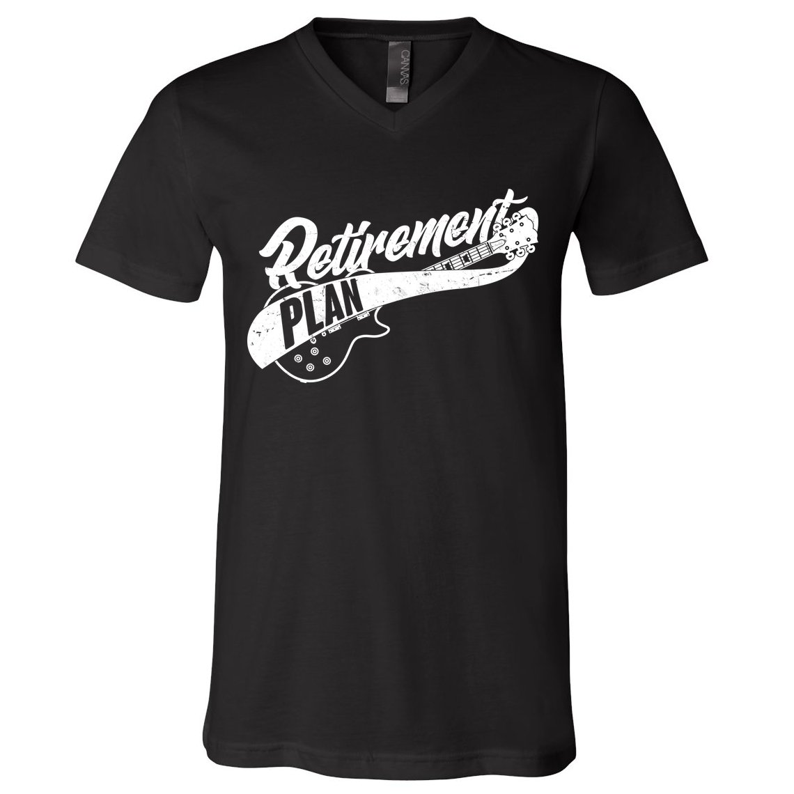 Retro Retirement Plan Guitar V-Neck T-Shirt
