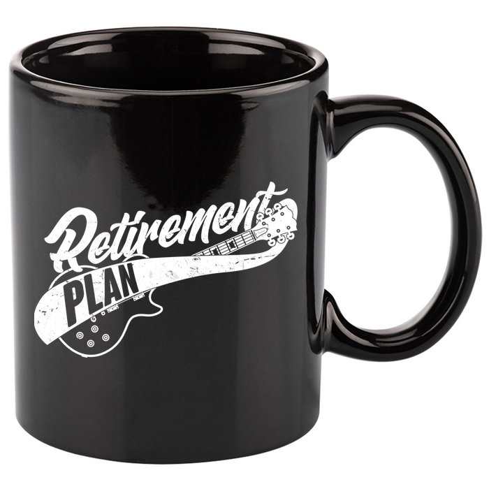 Retro Retirement Plan Guitar 11oz C Handle Ceramic Mug