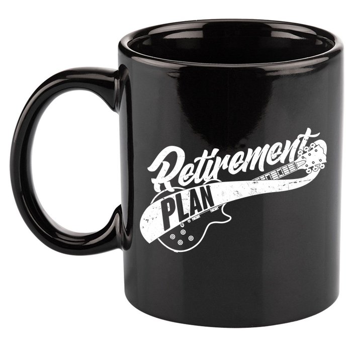 Retro Retirement Plan Guitar 11oz C Handle Ceramic Mug