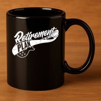 Retro Retirement Plan Guitar 11oz C Handle Ceramic Mug