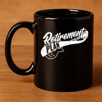 Retro Retirement Plan Guitar 11oz C Handle Ceramic Mug