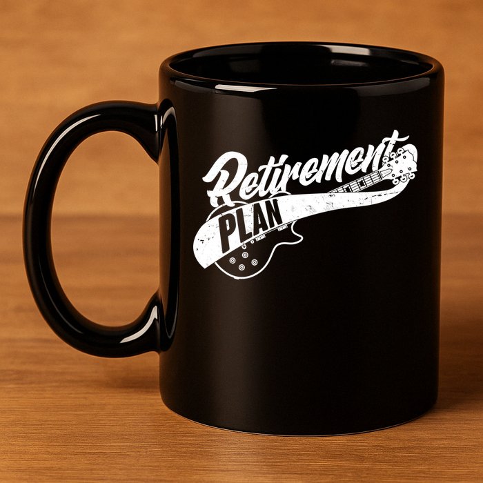 Retro Retirement Plan Guitar 11oz C Handle Ceramic Mug
