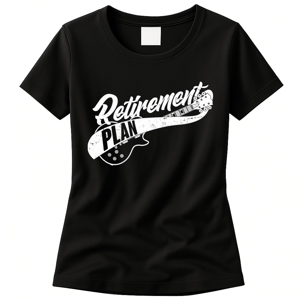 Retro Retirement Plan Guitar Womens T-Shirt