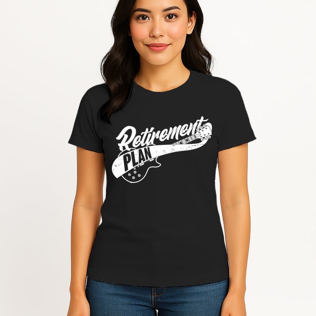 Retro Retirement Plan Guitar Womens T-Shirt