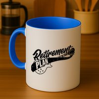 Retro Retirement Plan Guitar Mug
