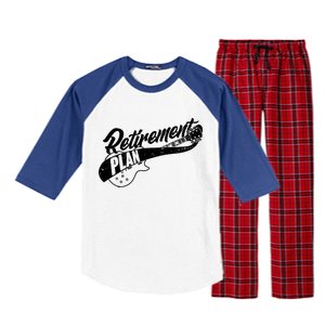 Retro Retirement Plan Guitar Raglan Sleeve Pajama Set