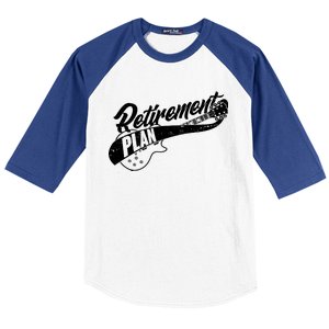 Retro Retirement Plan Guitar Baseball Sleeve Shirt