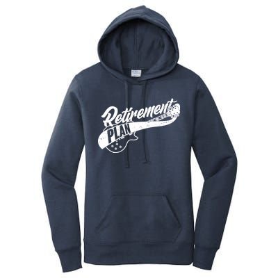 Retro Retirement Plan Guitar Women's Pullover Hoodie