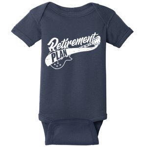 Retro Retirement Plan Guitar Baby Bodysuit