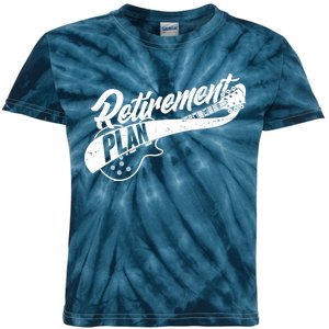 Retro Retirement Plan Guitar Kids Tie-Dye T-Shirt