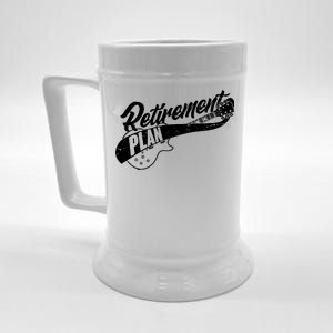 Retro Retirement Plan Guitar Beer Stein