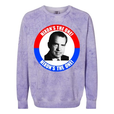 Retro Richard Nixon Nixon's The One Presidential Campaign Colorblast Crewneck Sweatshirt