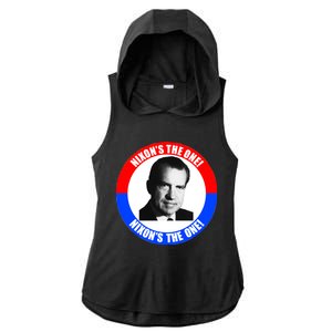 Retro Richard Nixon Nixon's The One Presidential Campaign Ladies PosiCharge Tri-Blend Wicking Draft Hoodie Tank