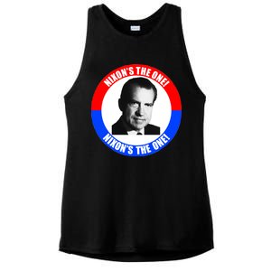 Retro Richard Nixon Nixon's The One Presidential Campaign Ladies PosiCharge Tri-Blend Wicking Tank