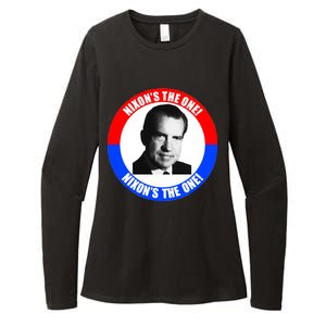 Retro Richard Nixon Nixon's The One Presidential Campaign Womens CVC Long Sleeve Shirt