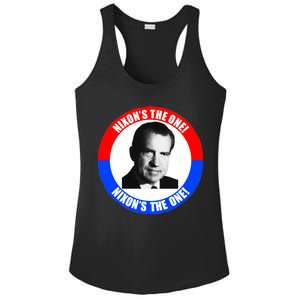 Retro Richard Nixon Nixon's The One Presidential Campaign Ladies PosiCharge Competitor Racerback Tank