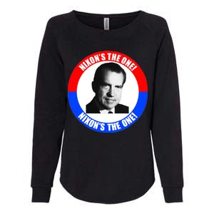 Retro Richard Nixon Nixon's The One Presidential Campaign Womens California Wash Sweatshirt