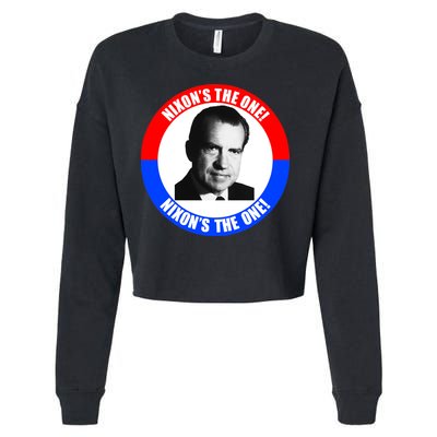 Retro Richard Nixon Nixon's The One Presidential Campaign Cropped Pullover Crew