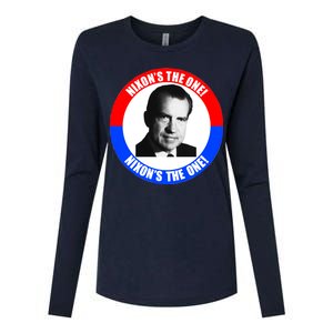 Retro Richard Nixon Nixon's The One Presidential Campaign Womens Cotton Relaxed Long Sleeve T-Shirt