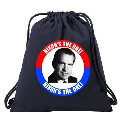 Retro Richard Nixon Nixon's The One Presidential Campaign Drawstring Bag