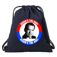 Retro Richard Nixon Nixon's The One Presidential Campaign Drawstring Bag