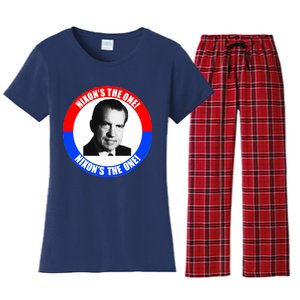 Retro Richard Nixon Nixon's The One Presidential Campaign Women's Flannel Pajama Set