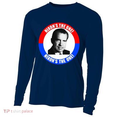 Retro Richard Nixon Nixon's The One Presidential Campaign Cooling Performance Long Sleeve Crew