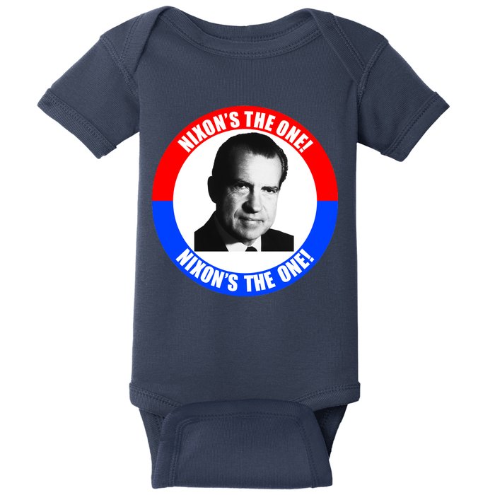 Retro Richard Nixon Nixon's The One Presidential Campaign Baby Bodysuit