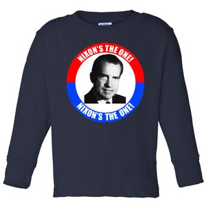 Retro Richard Nixon Nixon's The One Presidential Campaign Toddler Long Sleeve Shirt