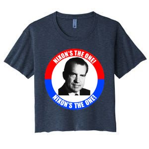 Retro Richard Nixon Nixon's The One Presidential Campaign Women's Crop Top Tee