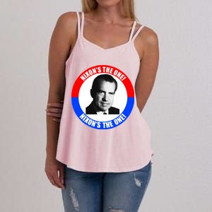 Retro Richard Nixon Nixon's The One Presidential Campaign Women's Strappy Tank