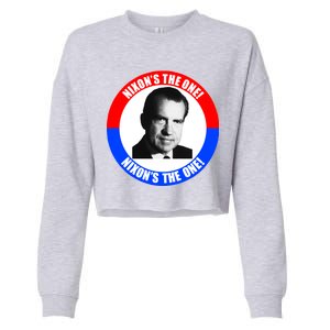 Retro Richard Nixon Nixon's The One Presidential Campaign Cropped Pullover Crew